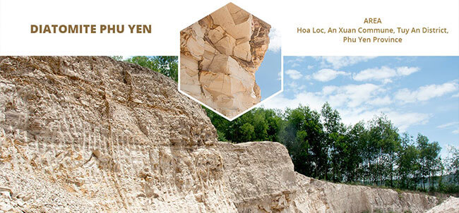 Với các mỏ Diatomite tại Phú Yên là một trong những mỏ Diatomite lớn nhất khu vực Đông Nam Á